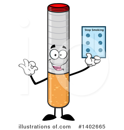 Royalty-Free (RF) Cigarette Mascot Clipart Illustration by Hit Toon - Stock Sample #1402665