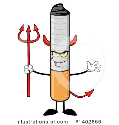 Royalty-Free (RF) Cigarette Mascot Clipart Illustration by Hit Toon - Stock Sample #1402666