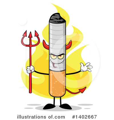 Royalty-Free (RF) Cigarette Mascot Clipart Illustration by Hit Toon - Stock Sample #1402667