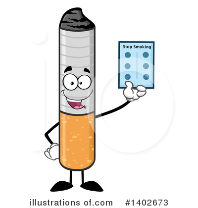 Royalty-Free (RF) Cigarette Mascot Clipart Illustration by Hit Toon - Stock Sample #1402673