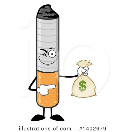 Royalty-Free (RF) Cigarette Mascot Clipart Illustration by Hit Toon - Stock Sample #1402679