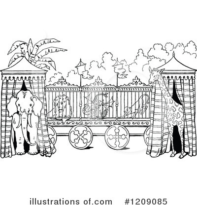 Royalty-Free (RF) Circus Clipart Illustration by Prawny Vintage - Stock Sample #1209085