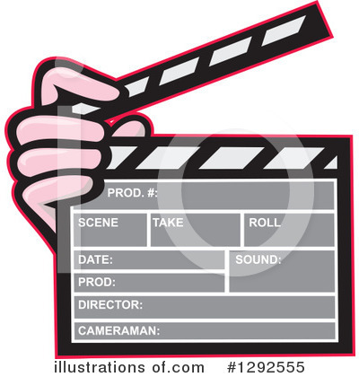 Royalty-Free (RF) Clapperboard Clipart Illustration by patrimonio - Stock Sample #1292555