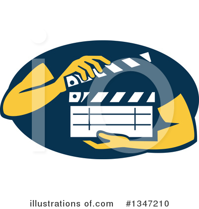 Royalty-Free (RF) Clapperboard Clipart Illustration by patrimonio - Stock Sample #1347210
