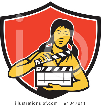 Royalty-Free (RF) Clapperboard Clipart Illustration by patrimonio - Stock Sample #1347211