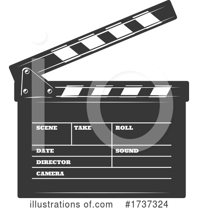 Clapperboard Clipart #1737324 by Vector Tradition SM
