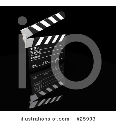 Royalty-Free (RF) Clapperboard Clipart Illustration by KJ Pargeter - Stock Sample #25903