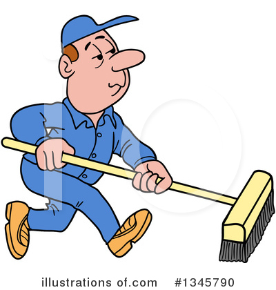 Janitor Clipart #1345790 by LaffToon