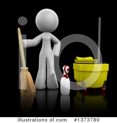 Royalty-Free (RF) Cleaning Lady Clipart Illustration by Leo Blanchette - Stock Sample #1373780