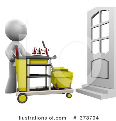 Royalty-Free (RF) Cleaning Lady Clipart Illustration by Leo Blanchette - Stock Sample #1373794