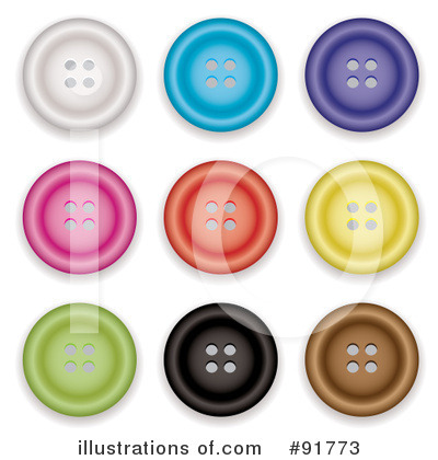 Royalty-Free (RF) Clothes Buttons Clipart Illustration by michaeltravers - Stock Sample #91773