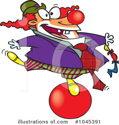 Royalty-Free (RF) Clown Clipart Illustration by toonaday - Stock Sample #1045391