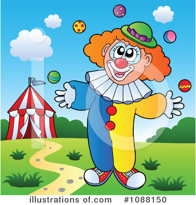 Royalty-Free (RF) Clown Clipart Illustration by visekart - Stock Sample #1088150