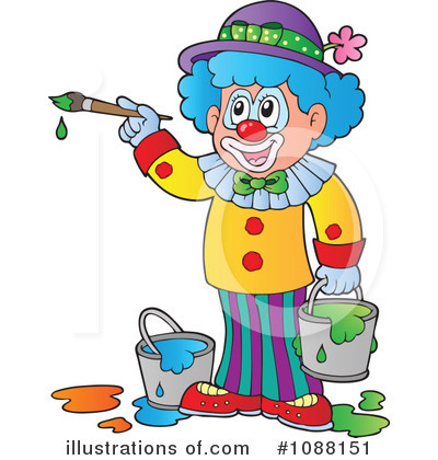 Royalty-Free (RF) Clown Clipart Illustration by visekart - Stock Sample #1088151