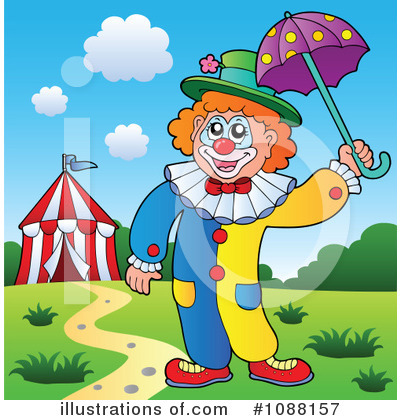 Royalty-Free (RF) Clown Clipart Illustration by visekart - Stock Sample #1088157