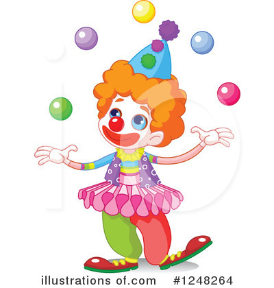 Royalty-Free (RF) Clown Clipart Illustration by Pushkin - Stock Sample #1248264