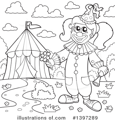 Royalty-Free (RF) Clown Clipart Illustration by visekart - Stock Sample #1397289