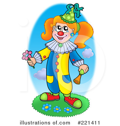 Royalty-Free (RF) Clown Clipart Illustration by visekart - Stock Sample #221411