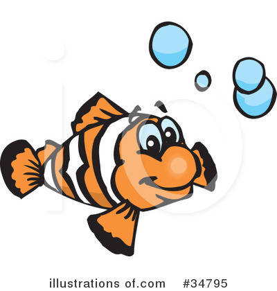 Royalty-Free (RF) Clown Fish Clipart Illustration by Dennis Holmes Designs - Stock Sample #34795