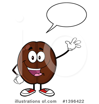 Royalty-Free (RF) Coffee Bean Character Clipart Illustration by Hit Toon - Stock Sample #1396422