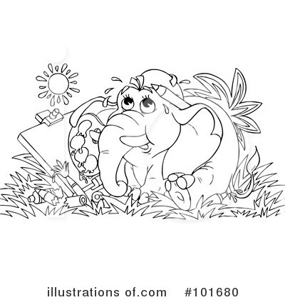 Royalty-Free (RF) Coloring Page Clipart Illustration by Alex Bannykh - Stock Sample #101680