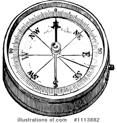 Royalty-Free (RF) Compass Clipart Illustration by Prawny Vintage - Stock Sample #1113882