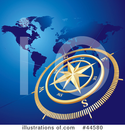Royalty-Free (RF) Compass Clipart Illustration by MilsiArt - Stock Sample #44580