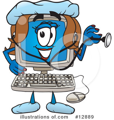 Computer Character Clipart #12889 by Mascot Junction