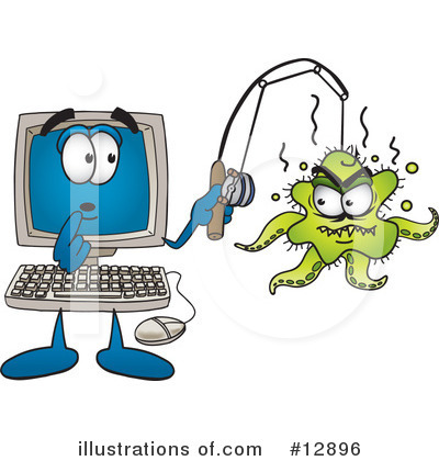 Royalty-Free (RF) Computer Character Clipart Illustration by Mascot Junction - Stock Sample #12896