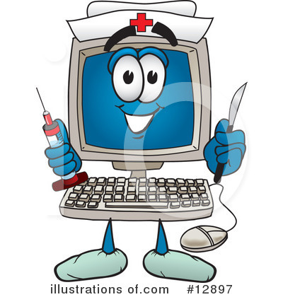 Computer Character Clipart #12897 by Mascot Junction