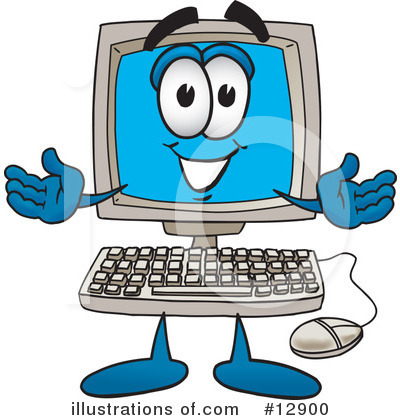 Royalty-Free (RF) Computer Character Clipart Illustration by Mascot Junction - Stock Sample #12900