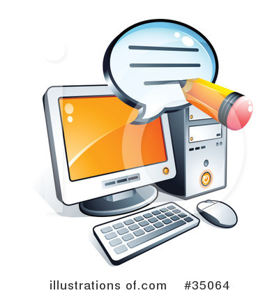 Royalty-Free (RF) Computer Clipart Illustration by beboy - Stock Sample #35064