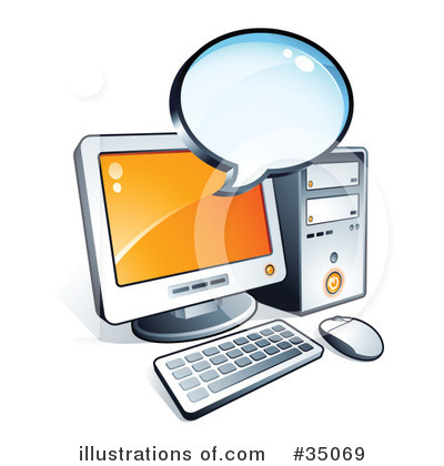 Royalty-Free (RF) Computer Clipart Illustration by beboy - Stock Sample #35069