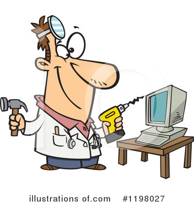 Royalty-Free (RF) Computer Repair Clipart Illustration by toonaday - Stock Sample #1198027