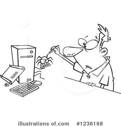 Royalty-Free (RF) Computers Clipart Illustration by toonaday - Stock Sample #1236168