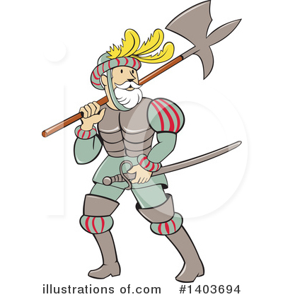 Royalty-Free (RF) Conquistador Clipart Illustration by patrimonio - Stock Sample #1403694