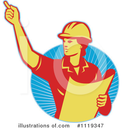 Royalty-Free (RF) Construction Worker Clipart Illustration by patrimonio - Stock Sample #1119347