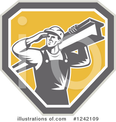 Royalty-Free (RF) Construction Worker Clipart Illustration by patrimonio - Stock Sample #1242109
