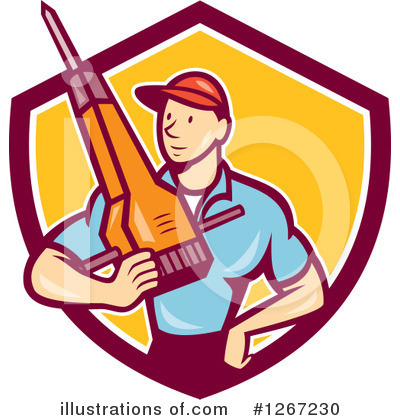 Royalty-Free (RF) Construction Worker Clipart Illustration by patrimonio - Stock Sample #1267230