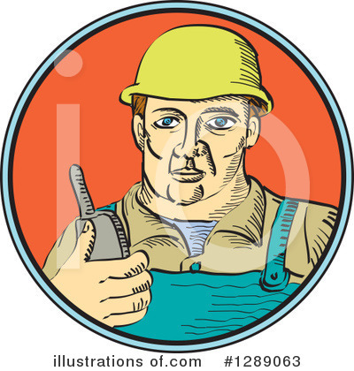 Royalty-Free (RF) Construction Worker Clipart Illustration by patrimonio - Stock Sample #1289063