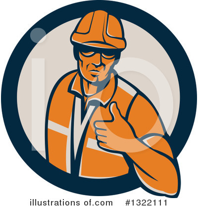 Royalty-Free (RF) Construction Worker Clipart Illustration by patrimonio - Stock Sample #1322111