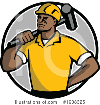 Construction Worker Clipart #1608325 by patrimonio