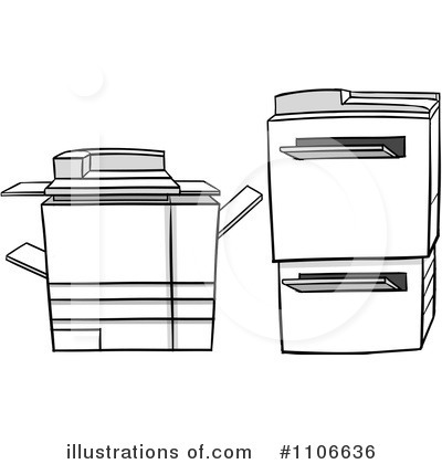 Royalty-Free (RF) Copiers Clipart Illustration by Cartoon Solutions - Stock Sample #1106636