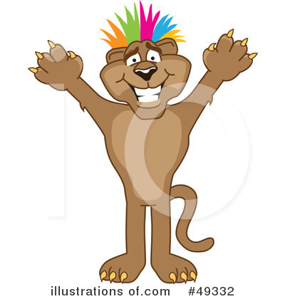 Royalty-Free (RF) Cougar Mascot Clipart Illustration by Mascot Junction - Stock Sample #49332
