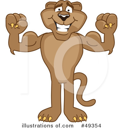 Royalty-Free (RF) Cougar Mascot Clipart Illustration by Mascot Junction - Stock Sample #49354
