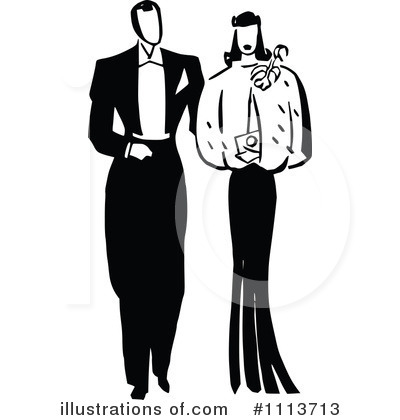 Royalty-Free (RF) Couple Clipart Illustration by Prawny Vintage - Stock Sample #1113713