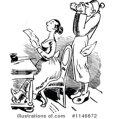 Royalty-Free (RF) Couple Clipart Illustration by Prawny Vintage - Stock Sample #1146672