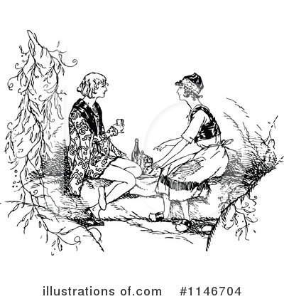 Royalty-Free (RF) Couple Clipart Illustration by Prawny Vintage - Stock Sample #1146704