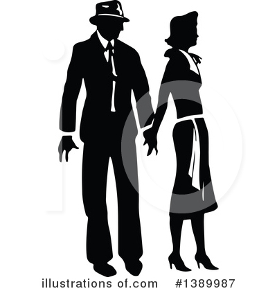 Royalty-Free (RF) Couple Clipart Illustration by Prawny Vintage - Stock Sample #1389987