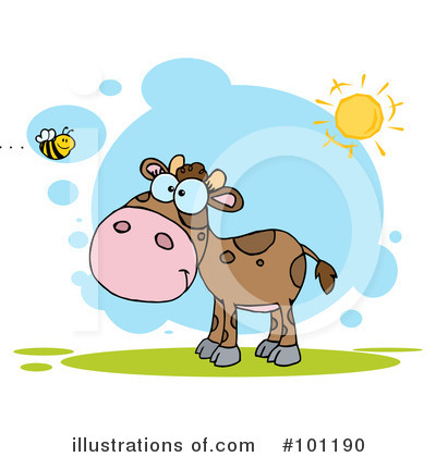 Royalty-Free (RF) Cow Clipart Illustration by Hit Toon - Stock Sample #101190